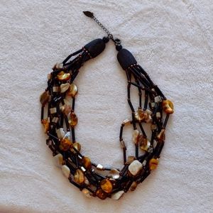 Beautiful Brown beaded necklace excellent condition multi strand